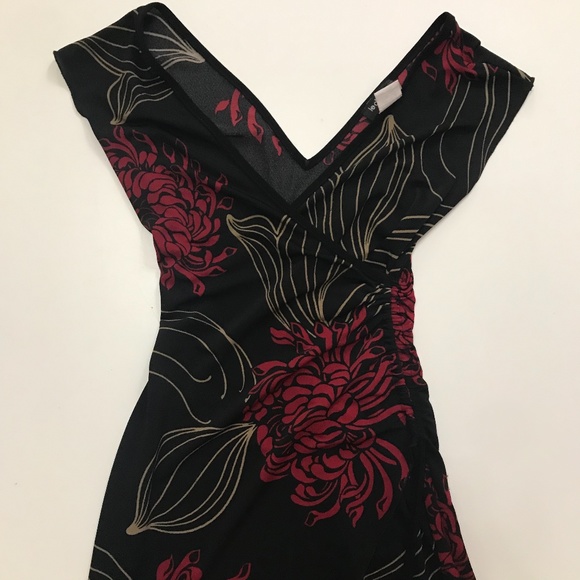 LE CHATEAU BLACK FLORAL DRESS XS - Picture 14 of 14